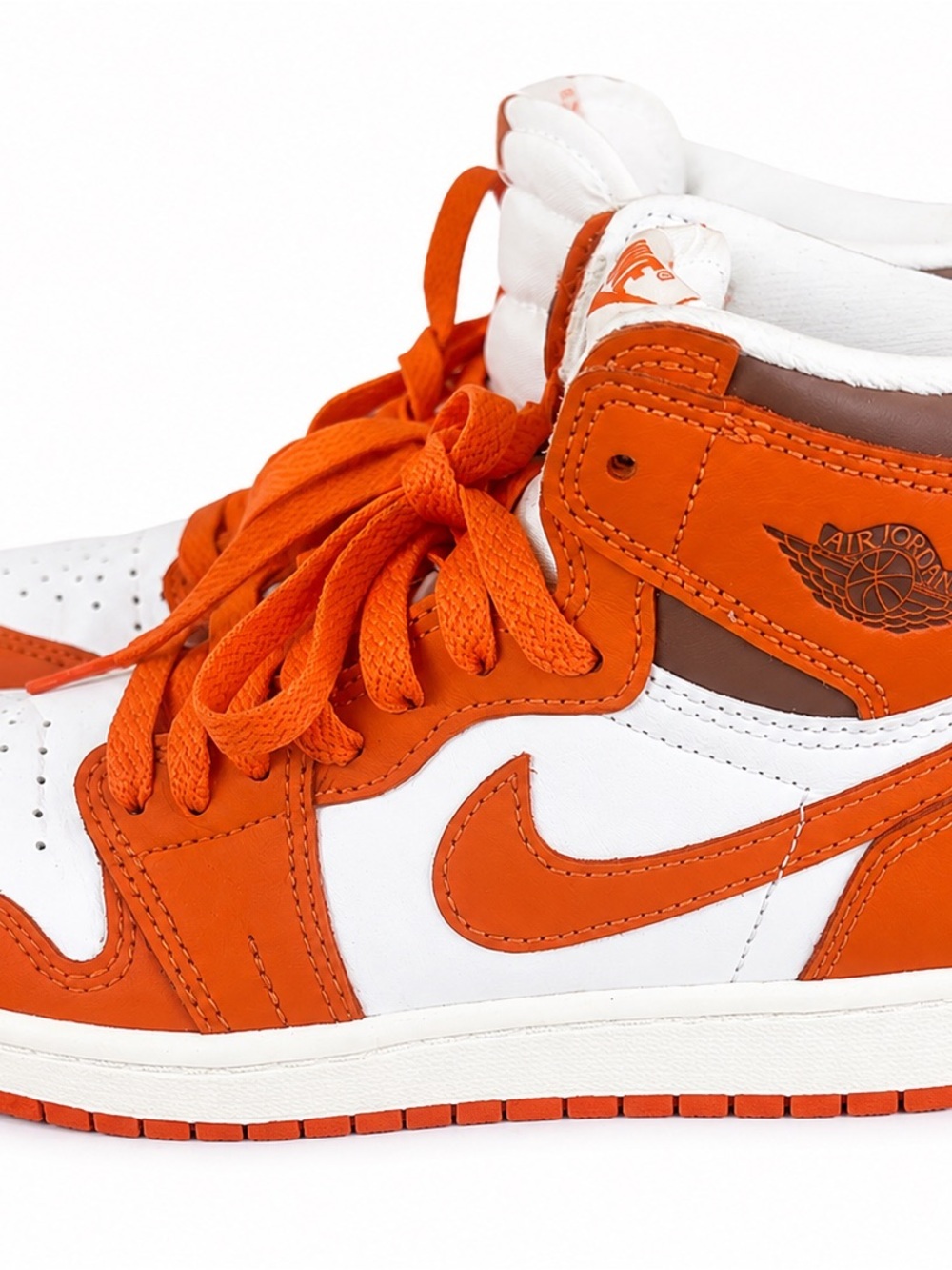 Nike Kids Orange and White High-Top Sneakers